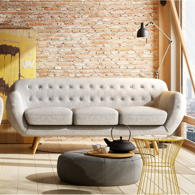 Millicent 3 Seater Sofa, Light Grey