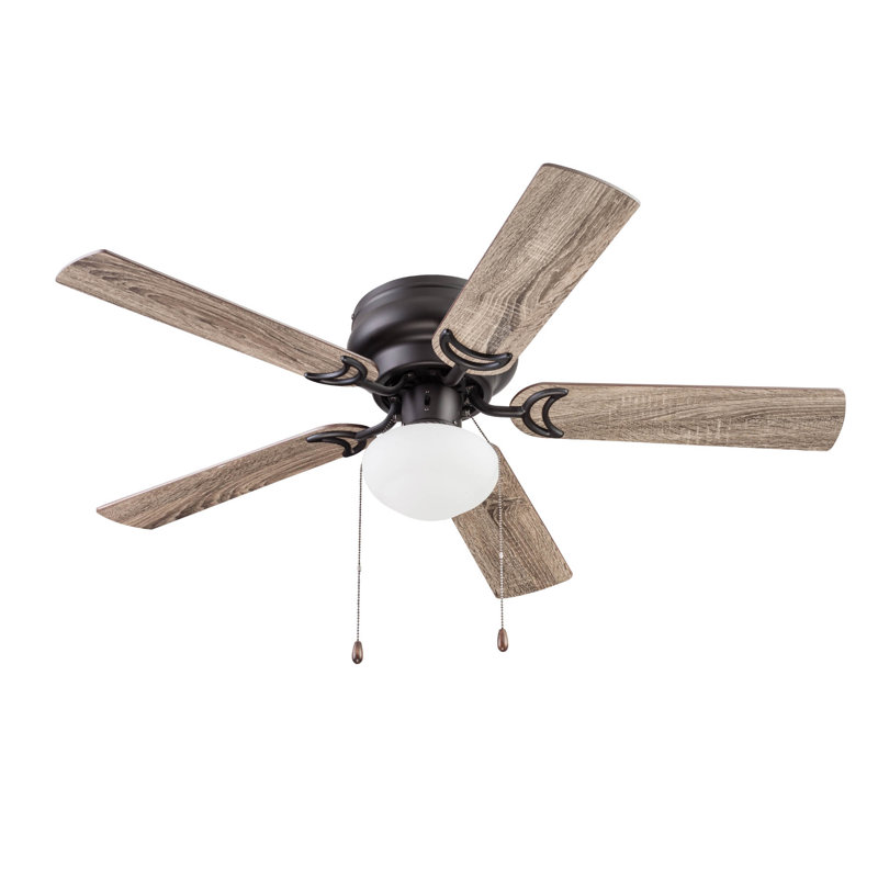 Alvina 44'' Ceiling Fan with LED Lights, Bronze with Rough Pine/Chocolate Maple Blades