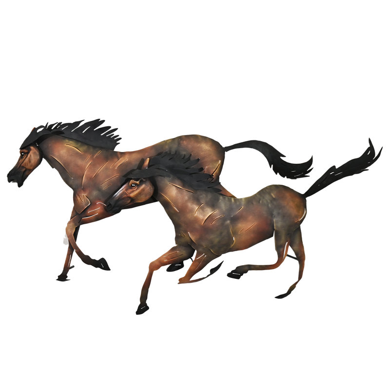 Estampage de chevaux en acier perforé bronzé