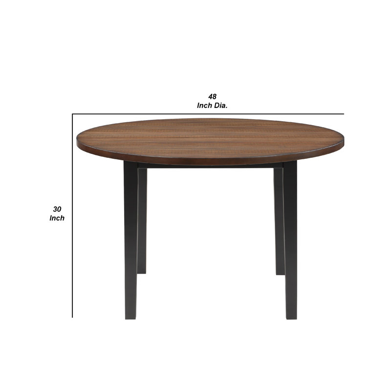 Ensemble de table de salle à manger de 48 pouces avec siège en tissu, brun et noir Jeremy