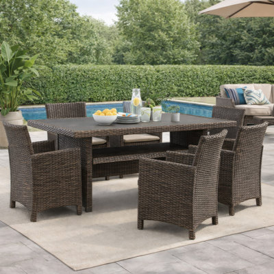 Chaviano Rectangular Metal Outdoor Dining Table , 59'' in. W 35.5'' in. D
