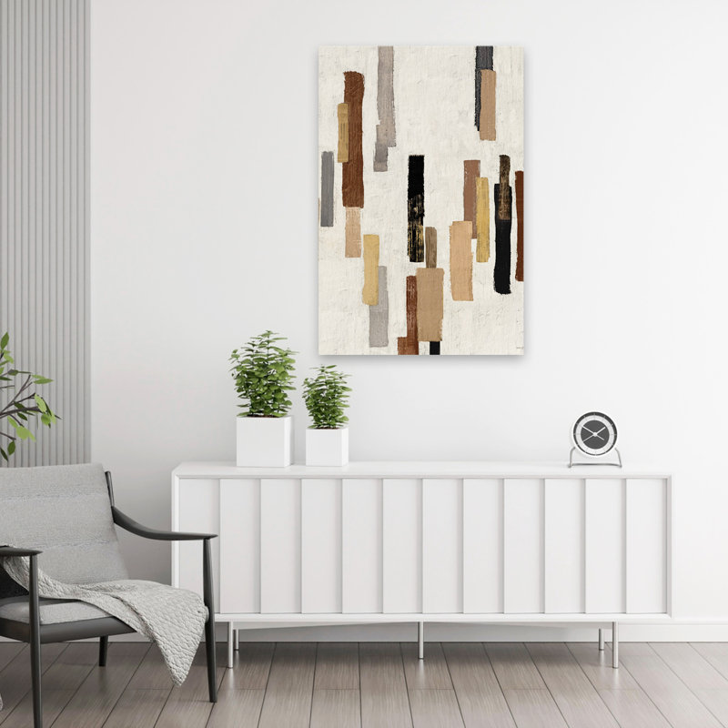 Harmonieux complexité II - ferme moderne contemporaine avec formes abstraites, couleurs terreuses, art rustique moderne