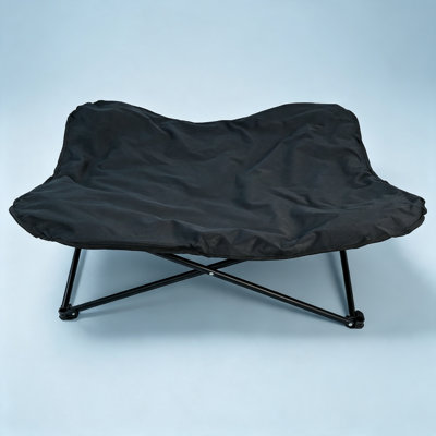 Steel-Frame Elevated Pet Cot L Black