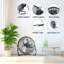20 po Ventilateur de plancher industriel en métal robuste à 3 vitesses haute vitesse noir avec tête inclinable pour une utilisation extérieure / intérieure