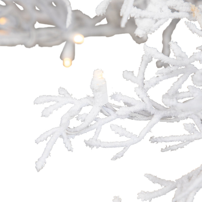 Pre-Lit Flocked Twig Artificial Christmas Tree - Warm White LED, 6.5'