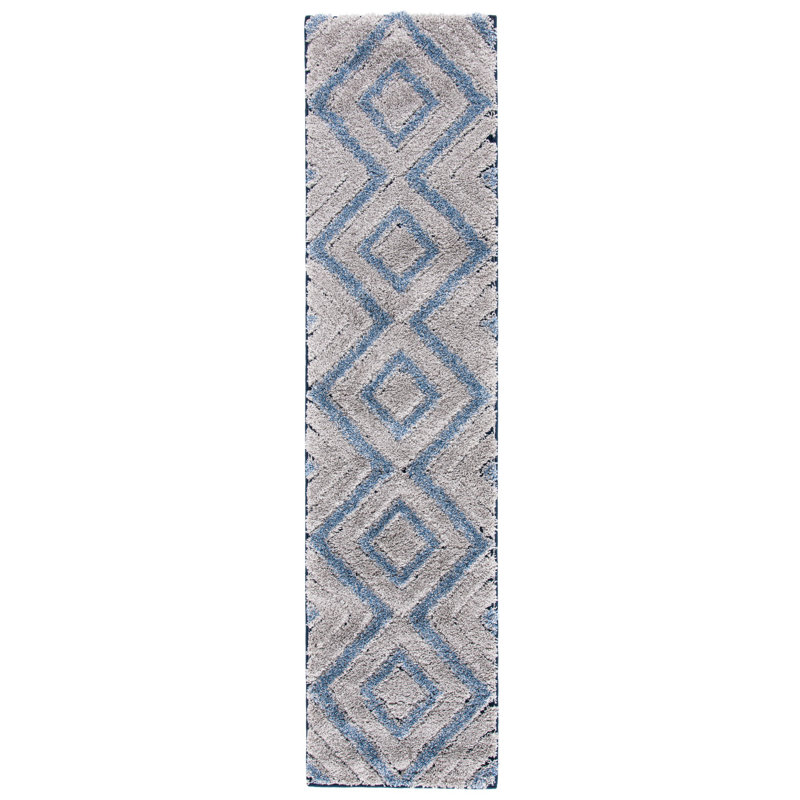 Wideman Shag Performance Geometric Rug, Runner 2' x 8'