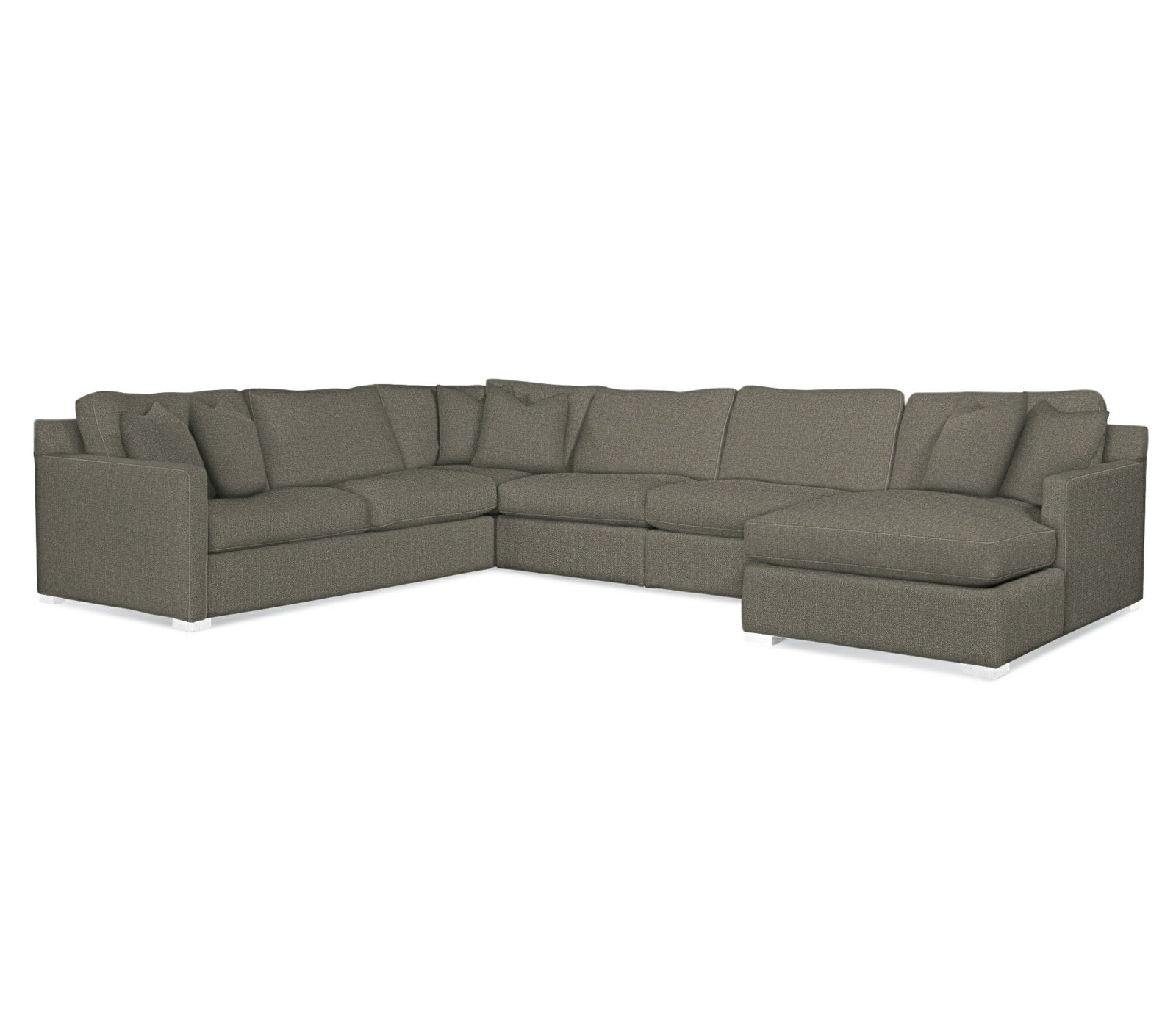Bel-Air U-Sectional, Gray Sugar Performance; 0863-84, Left Hand Facing, Frost White Finish