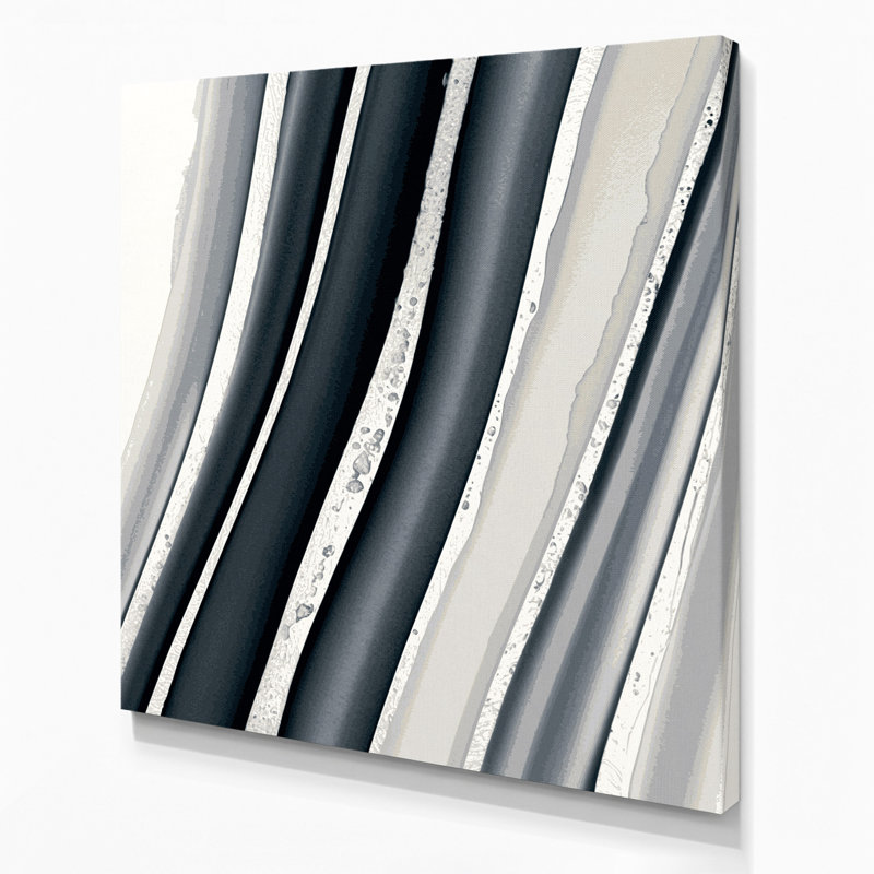 DiagonalStripes, art mural sur toile brune, H 16 po x l 16 po