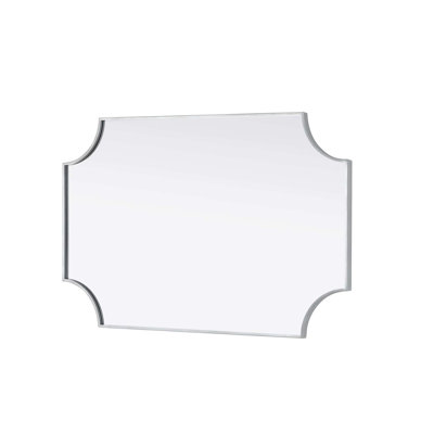 Notched Metal Mirror 27x42 inch in Silver