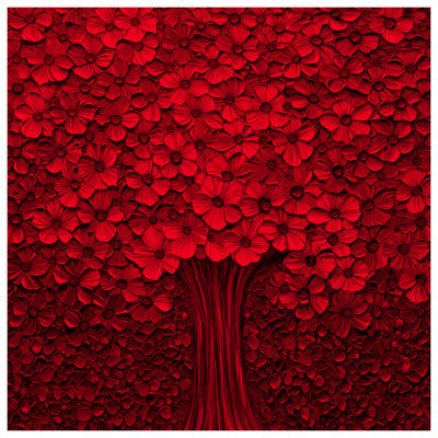 Édredon Red Blossoming Tree