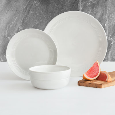 12 Piece Porcelain China Dinnerware Set - Service for 4