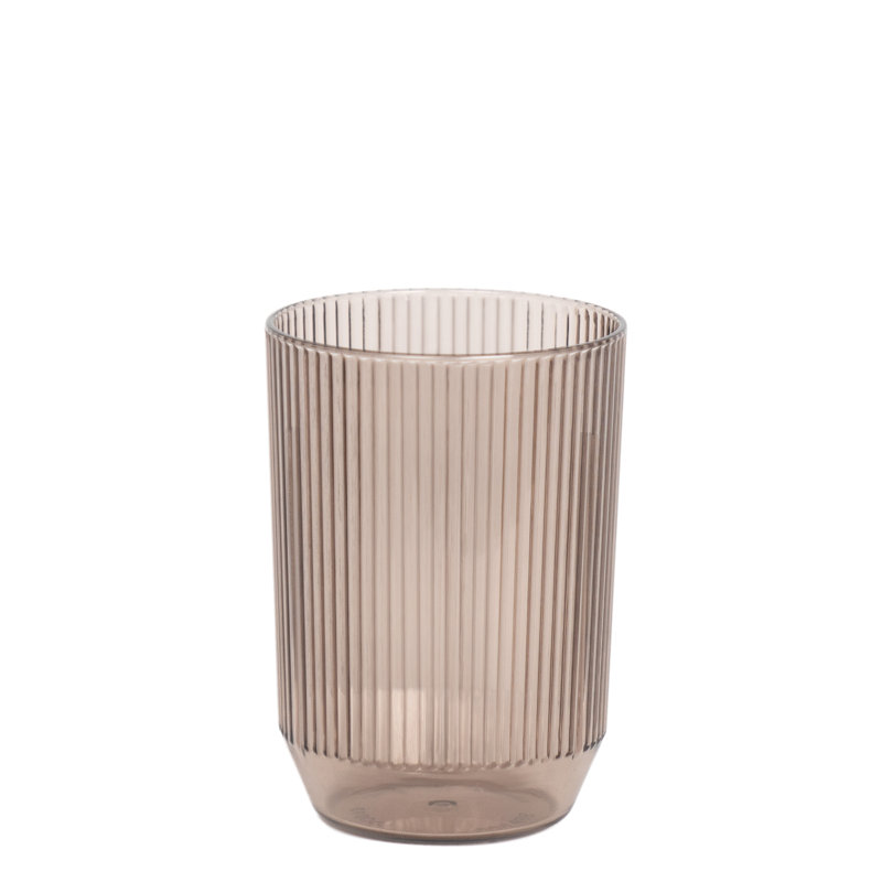 Verre à boire cannelé en plastique à l'avant de la maison, Gris, Verre à vin