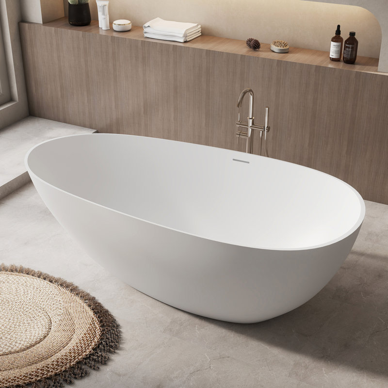  Baignoire profonde autoportante à surface solide de 67 po Fslefay