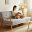Coussin de lit modulaire en coton et lin LightGray