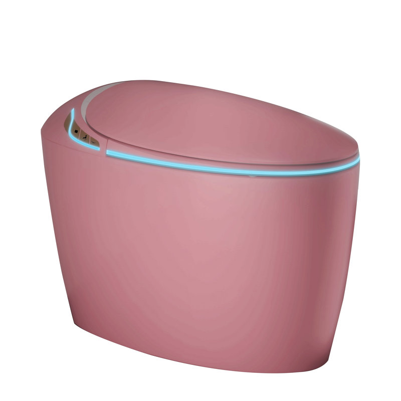 Unique Smart Toilet With Bidet Built In, Intelligent One Piece Toilet For Modern Bathroom, Auto Open/Close Seat, Foot Sensor, Led Display,Night Light, Warm Water & Dryer