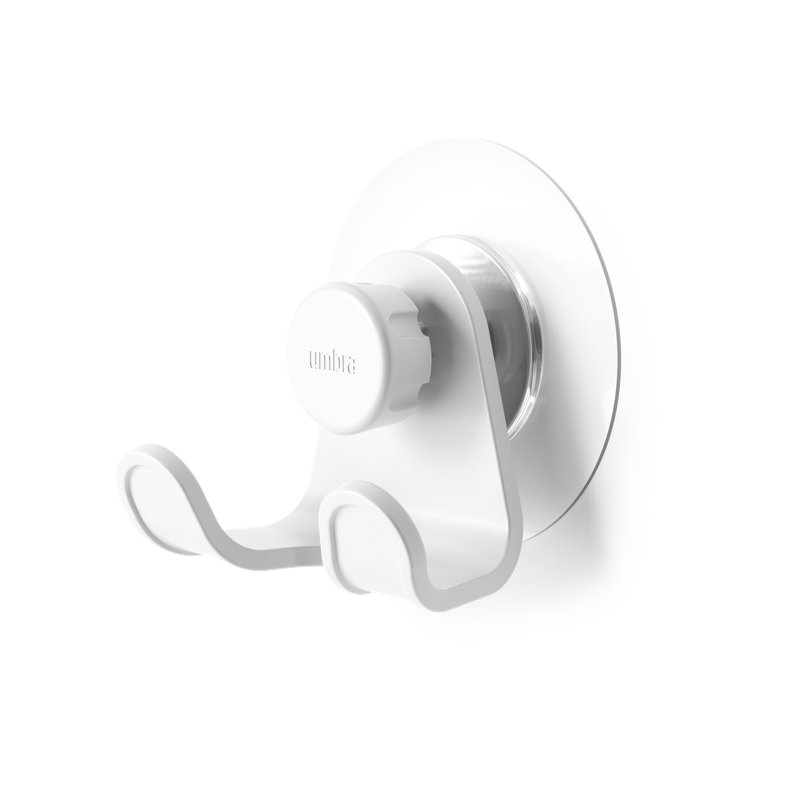 White Adjustable Plastic Double Wall Hook