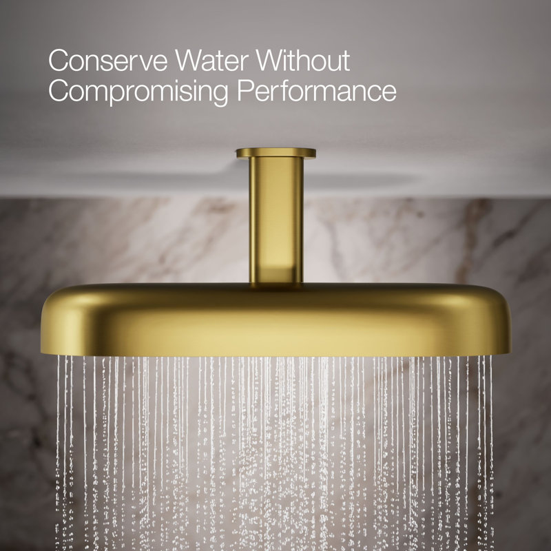 Statement™ 18" 2.5 GPM Oblong Rainhead, Vibrant Brushed Moderne Brass