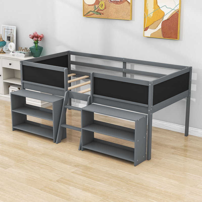 Eibe Kids Twin Loft Bed, Gray