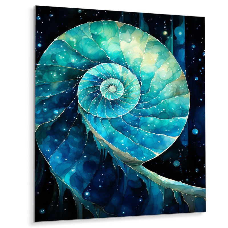 «Blue Volcano Spiral Of Lava» - art mural abstrait en spirale en métal, H 32 po x l 24 po x P 1 po