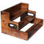 Organisateur de comptoir en bois rustique à 3 niveaux avec barre anti-chute, support à café polyvalent pour les épices, les spiritueux, les K-Cups et les essentiels de cuisine, l 16 po x P 12 po x H 9,25 po