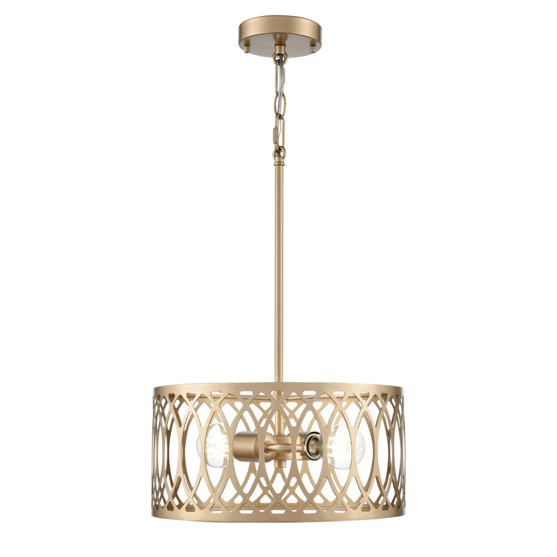 Luminaire suspendu de 13 po de largeur Arelyn , 2, Or moderne peint