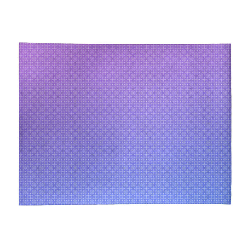 Tapis dégradé napperon orchidée/bleu ciel, Rectangle 9 pi x 12 pi