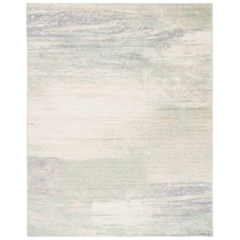 Tapis ivoire / sauge Azadeh, Tapis de couloir 2 pi 6 po x 22 pi