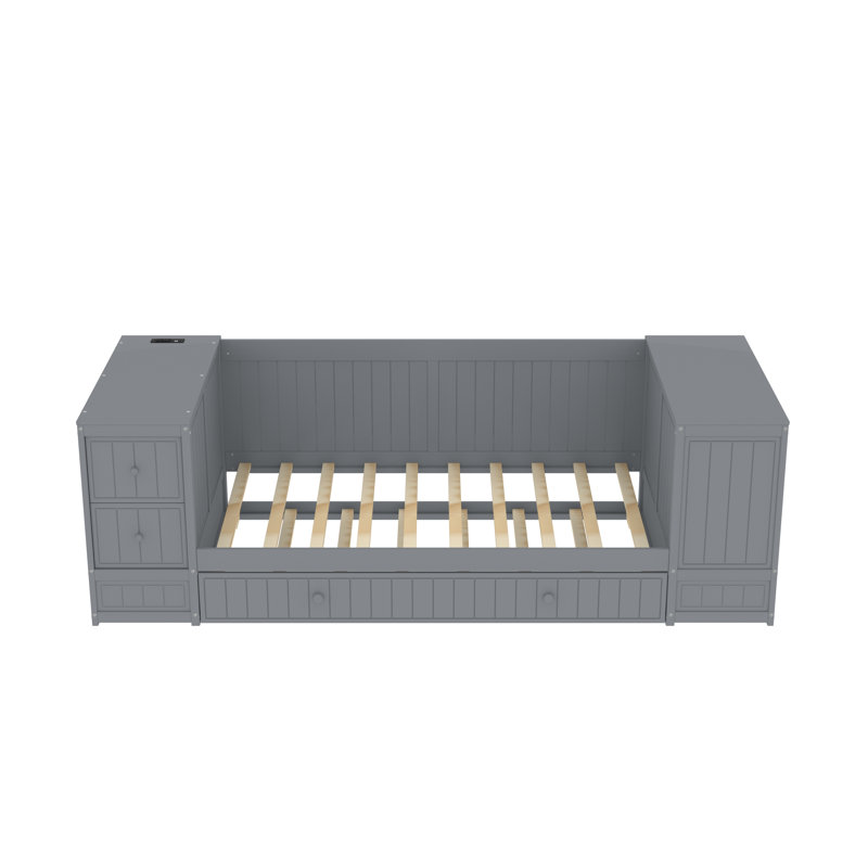 Lit plateforme Luthan, gris