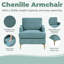 Chaise de salon moderne - revêtement en chenille moelleux avec base en or brossé-1152823308