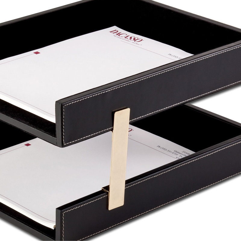 Lester Leather Stackable Paper Organizer
