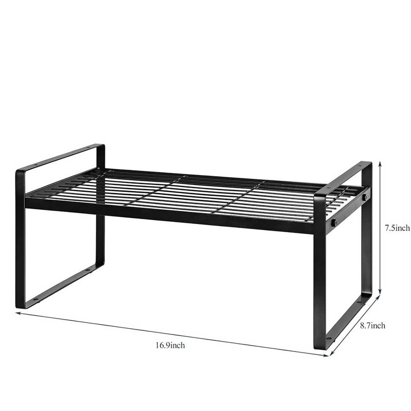 Ensemble de 2 tablettes de rangement en métal pour comptoir, support de bureau double couche pour articles de toilette, cosmétiques, épices