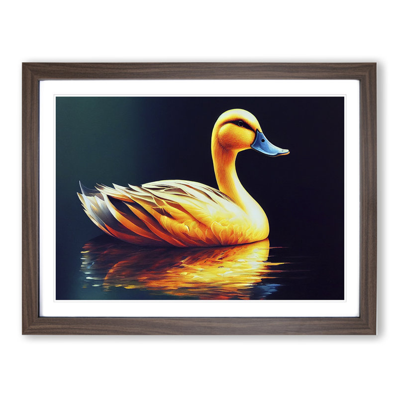 Legendary Duck - Single Picture Frame Print, 46cm H x 64cm W x 2cm D, Walnut