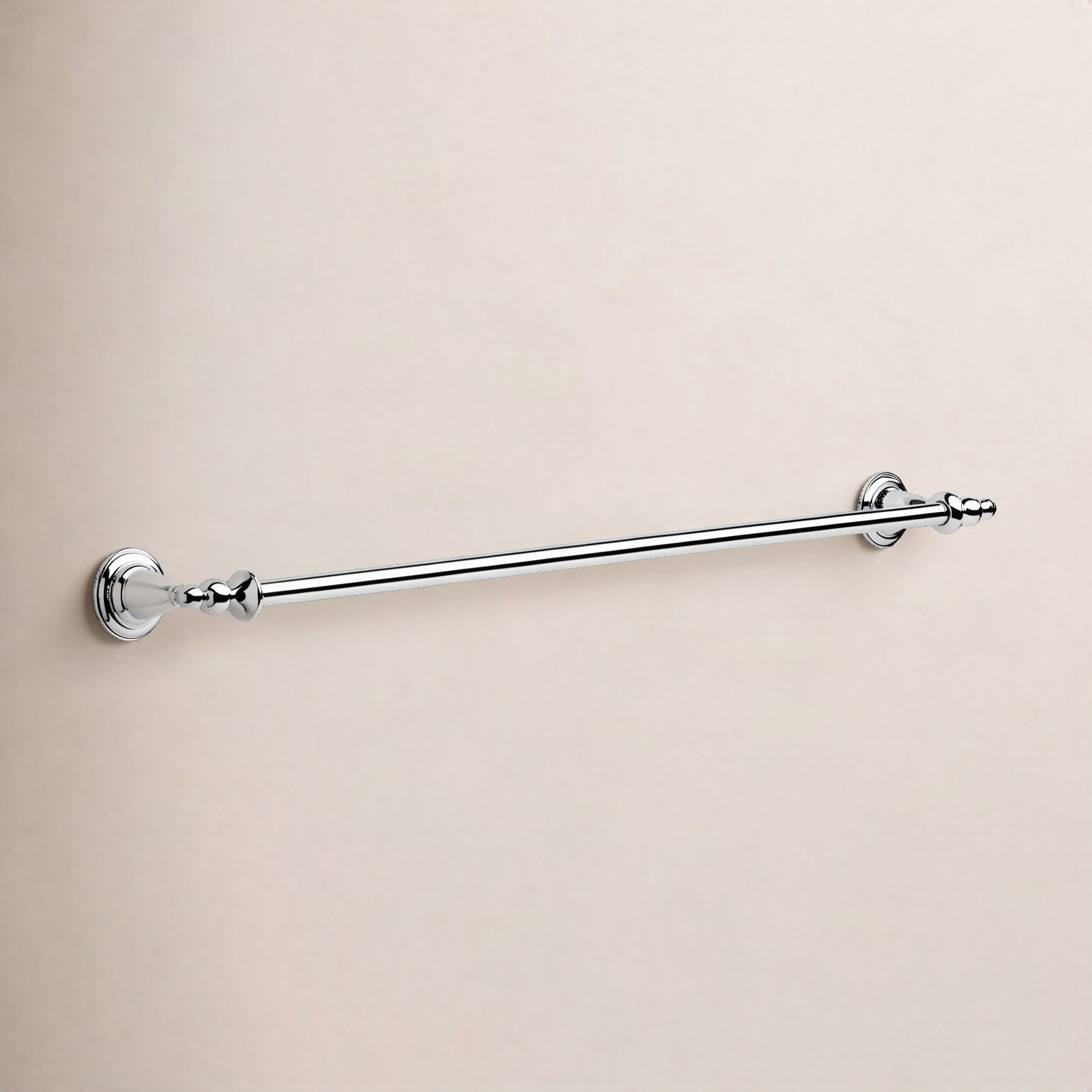 Victorian Wall-Mounted Towel Bar, Chrome, 24" L