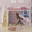Metal Loft Bed With Wardrobe, Storage Staircase And LED-2045589841