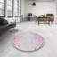 Tapis à pois blanc cassé / rose-976950509