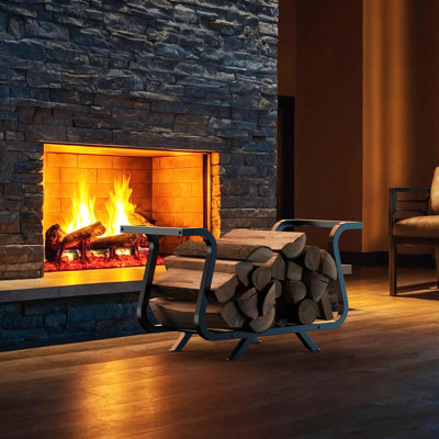 Style 33.5Inch Firewood Rack, 450 Lbs Capacity, Compact Log Holder For Indoor/Outdoor Use, Keeps Firewood Dry, Perfect For Fire Pits, Fireplaces, Wood Stoves, BBQ Grills, Easy Assembly
