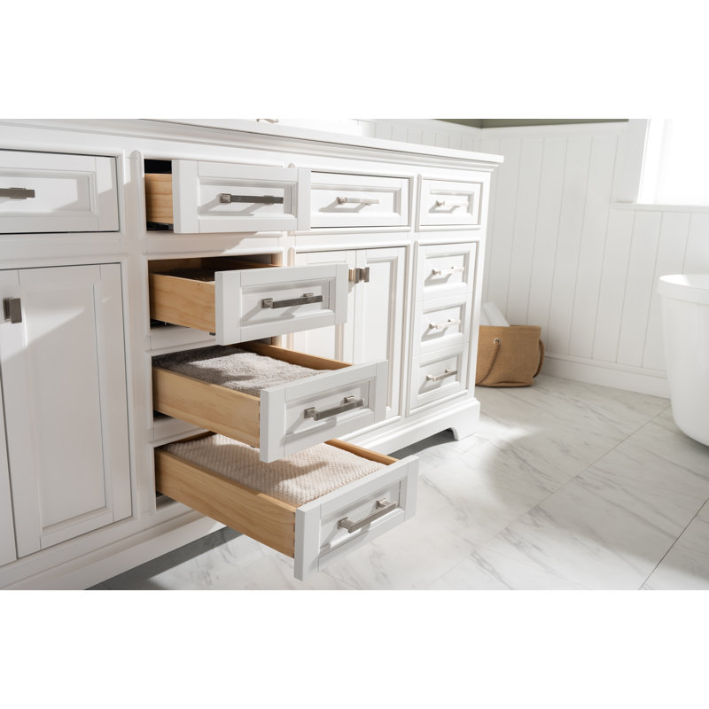 Ensemble de meuble-lavabo double 84 po Arruda, Bleu