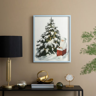 «Christmas Holiday Art CCXLV», reproduction d'art encadrée - bois massif