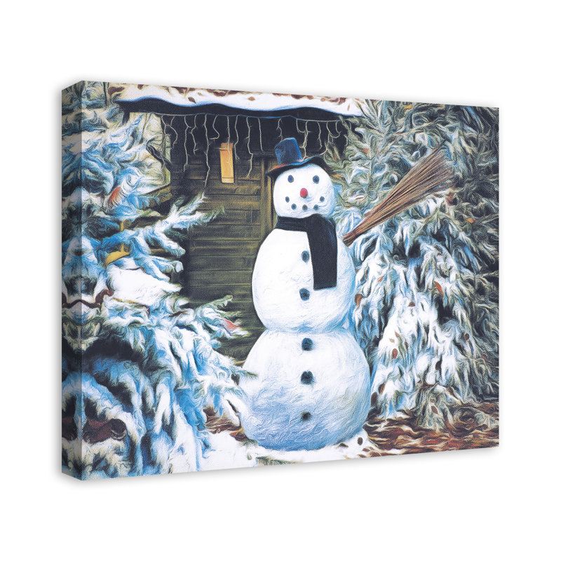 «Winter Snowman», impression sur toile tendue