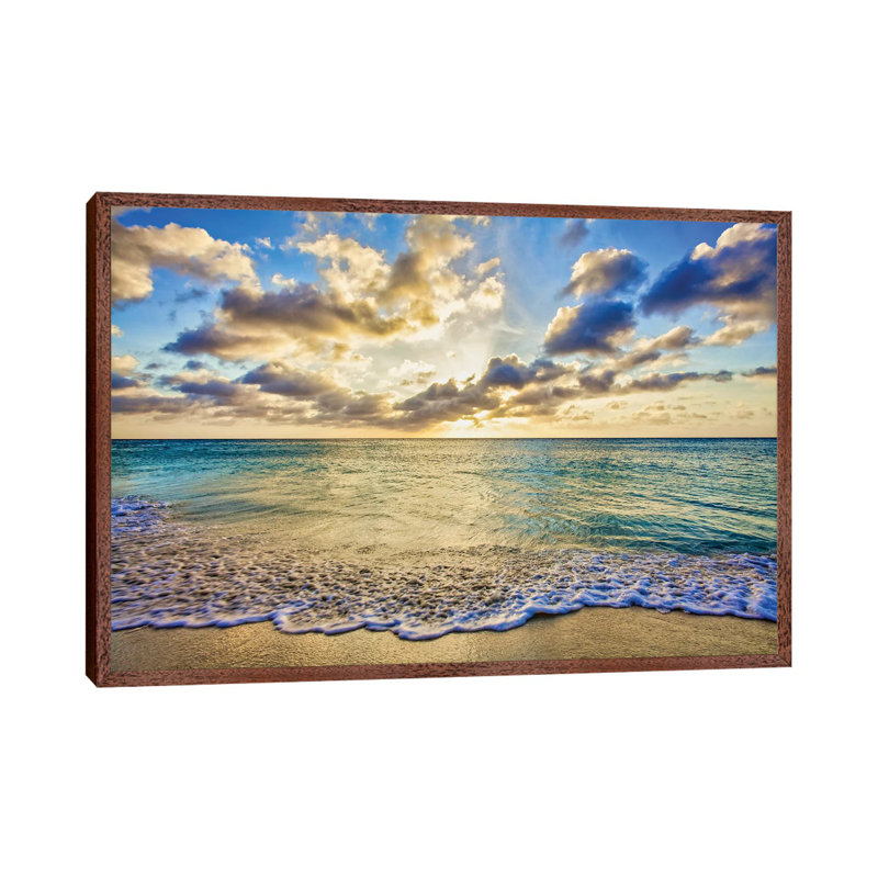 Golden Shimmer by Mark Paulda - Print on Canvas, Classic Brown Wood Floater Framed, 45.72cm H x 66.04cm W x 3.81cm D