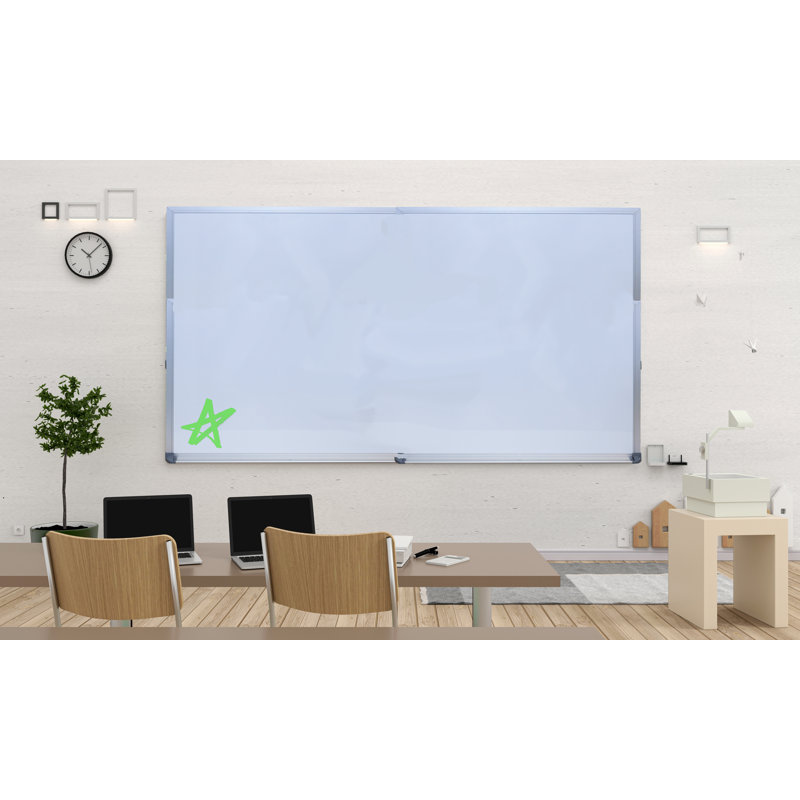 72" x 48" White Magnetic Resin Markerboard with Silver Aluminum Frame