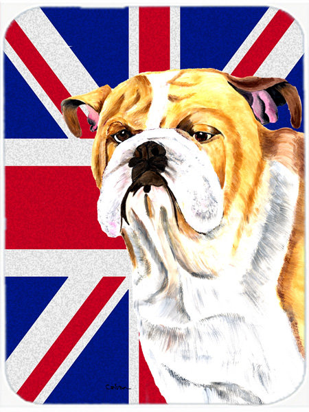Planche à découper en verre à drapeau britannique britannique bouledogue caroline english Union Jack