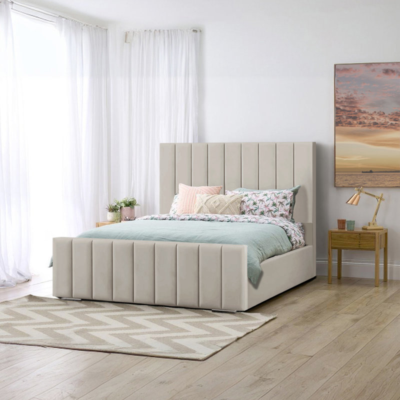 Arlon Upholstered Bed, Coffee, Double (4'6)