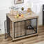 Table d'appoint style cage pour chien avec bol rotatif