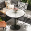 Round Marble Dining Table Mid-century Table With Metal Pedestal Base, Modern Leisure Table For Small Space Kitchen Dining Room, Easy Assembly, Waterproof Design-120882537