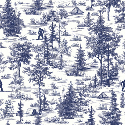 Bigfoot Novelty Toile Peel and Stick Wallpaper