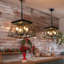Luminaire suspendu style lustre 4 lumières de style campagnard en acier rustique pour salle à manger et cuisine-205515699