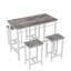 Table de salle à manger 5 pièces et quatre tabourets de bar, structure en métal, chêne blanc, peu encombrant, parfait pour le café
