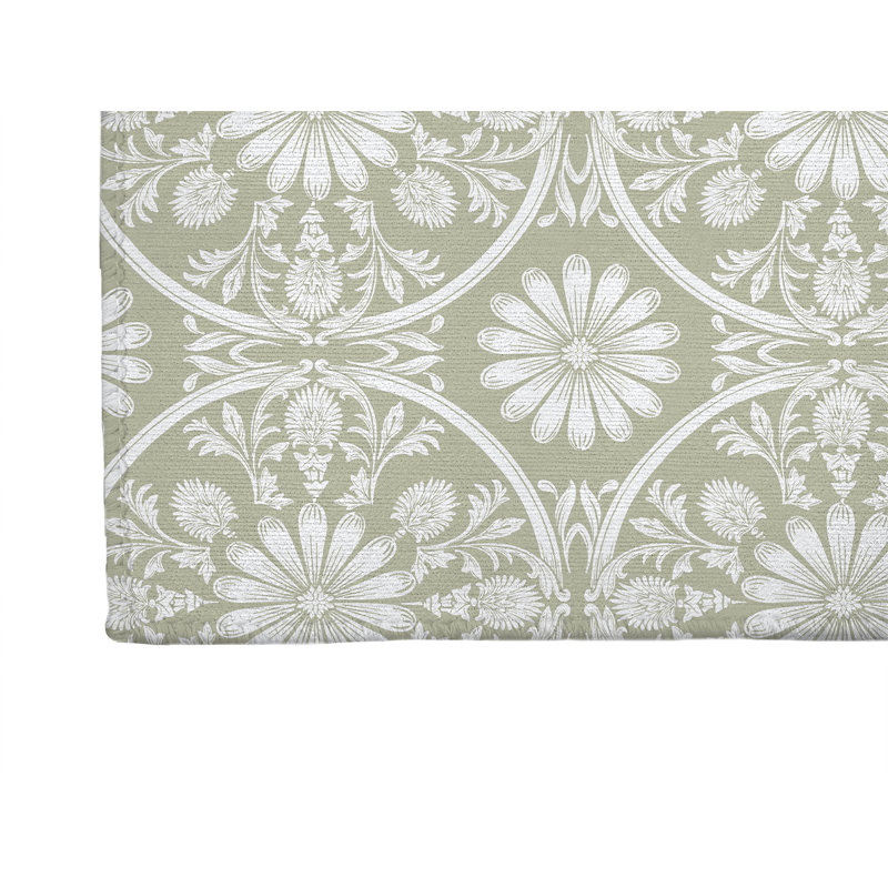 Tapis de blanchisserie antidérapant Daisy Tile, L 61 po x H 6,5 po, Sauge à motif floral