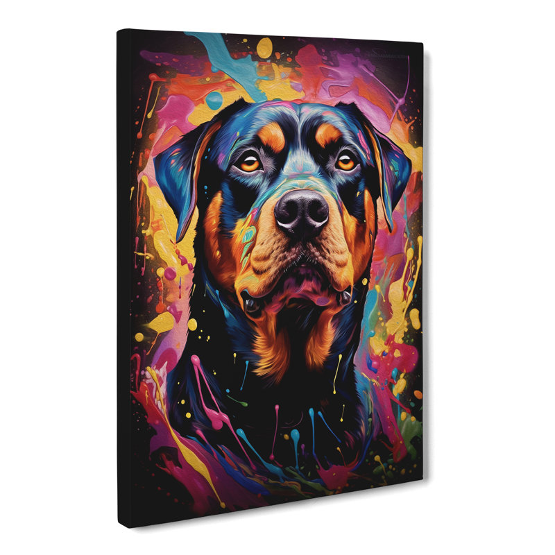 Rottweiler Abstract - Wrapped Canvas, 60cm H x 40cm W x 3cm D